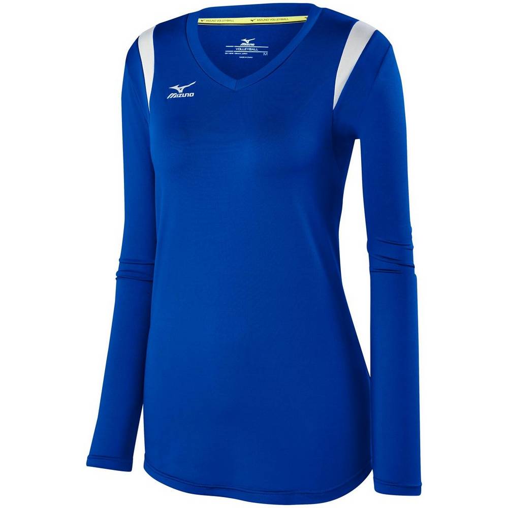 Mizuno Women's Balboa 5.0 Long Sleeve Volleyball Jersey Royal/Silver (440645-JFN)